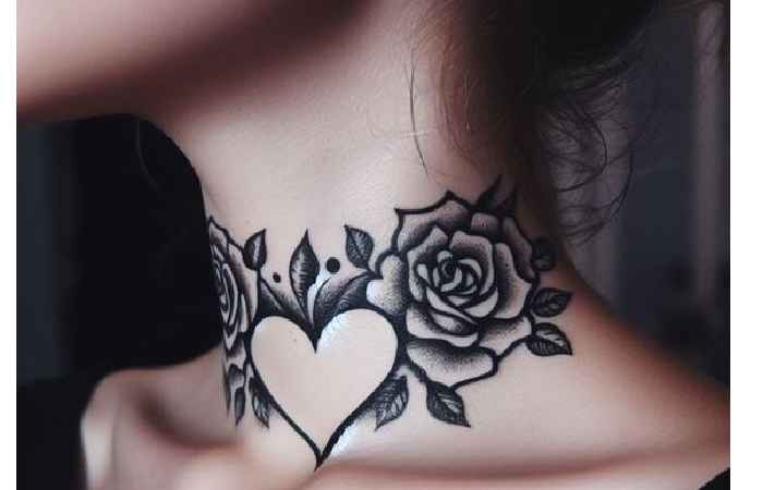 Attractive Front Neck Tattoo Designs Female (1)