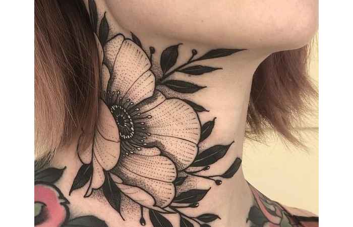 Attractive Front Neck Tattoo Designs Female (2)