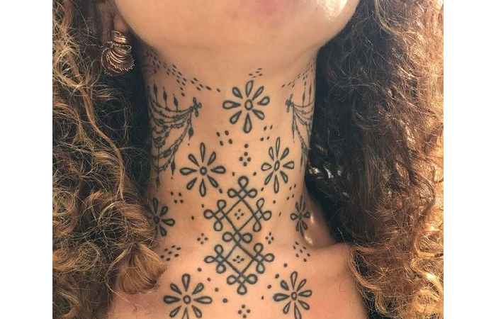 Attractive Front Neck Tattoo Designs Female (4)